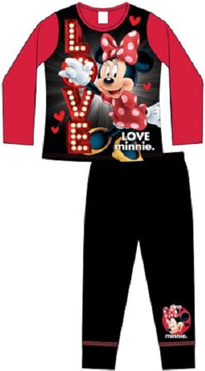 Minnie Mouse - Pyjama - Maat 134/140 - Minnie Love - Pyama - Rood met zwart