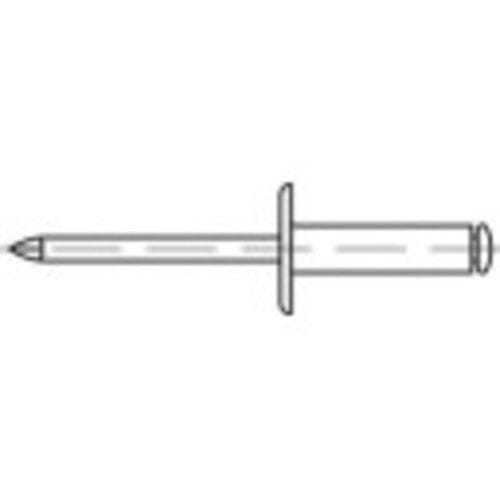 TOOLCRAFT 160057 Open popnagel (Ø x l) 5 mm x 8 mm Aluminium Staal 500 stuk(s)