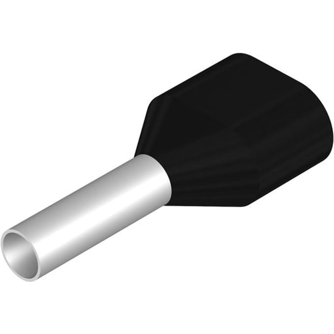 Weidmüller 9037470000 Dubbele adereindhulzen 1.5 mm² Deels geïsoleerd Zwart 500 stuk(s)