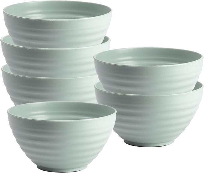 Plasticforte Soepkommen - 6x - D15 x H8 cm - groen - kunststof - onbreekbaar - servies