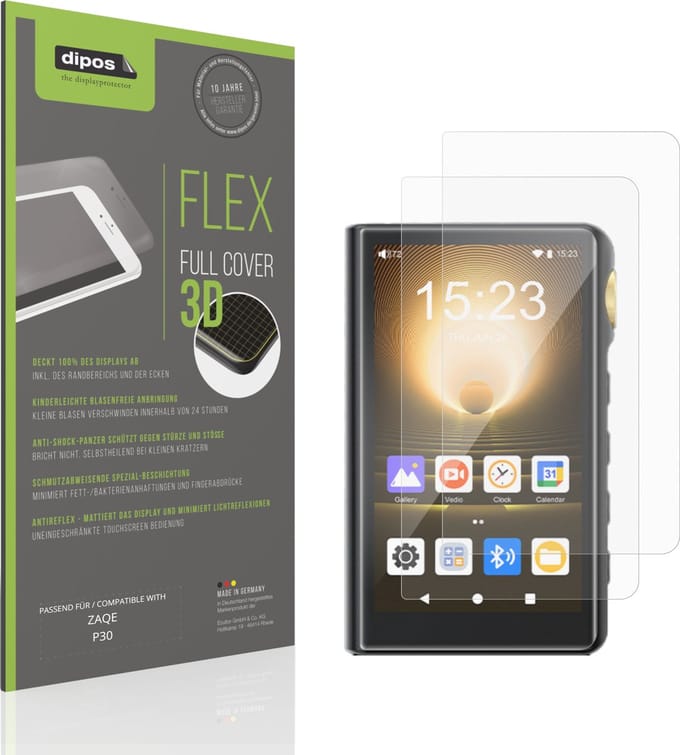 dipos FLEX – 2x Matte Screenprotector geschikt voor ZAQE P30 | Volledige Schermbescherming | Case-Friendly