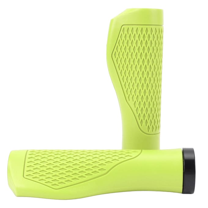 Paire de Poignées de Guidon de Vélo Caoutchouc Antidérapant Absorbant les Chocs Ergonomique Cycle Verrouillage Poignée yellow