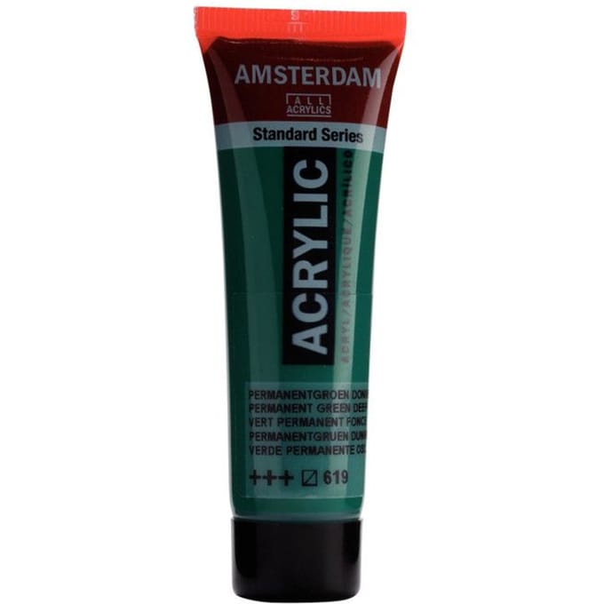 Verf - Acryl - 619 - Permanent groen donker - Amsterdam - 20ml