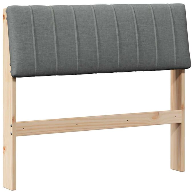 vidaXL Gestoffeerd hoofdbord Donkergrijs 90 cm Massief grenenhout