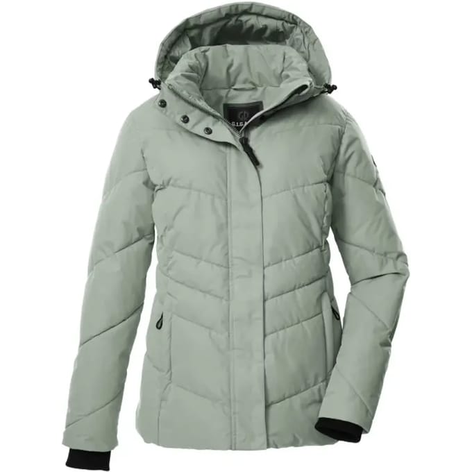 Gewatteerd regular fit jack met capuchon