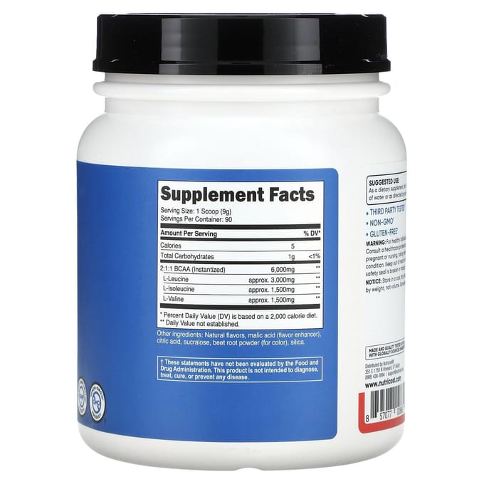 Nutricost, Performance, BCAA, Fraise Kiwi, 810 g (1,8 lb)