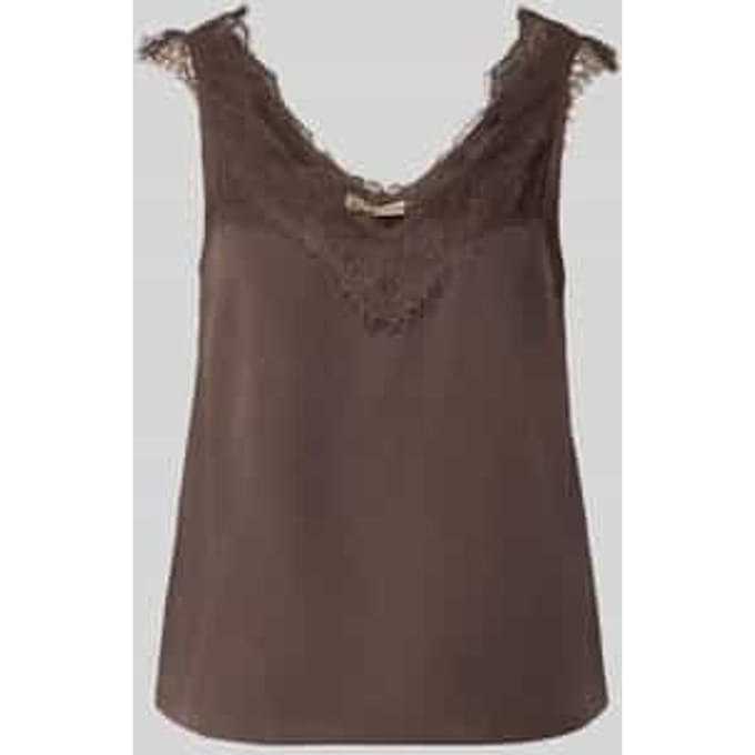 Blousetop van lyocell met kant