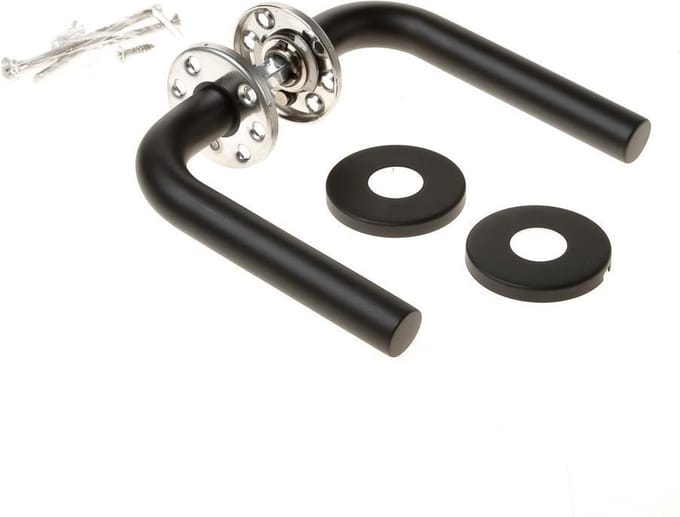 Formani Deurklink Basics LB3-19 Deurkruk Geveerd Op Rozet Mat Zwart