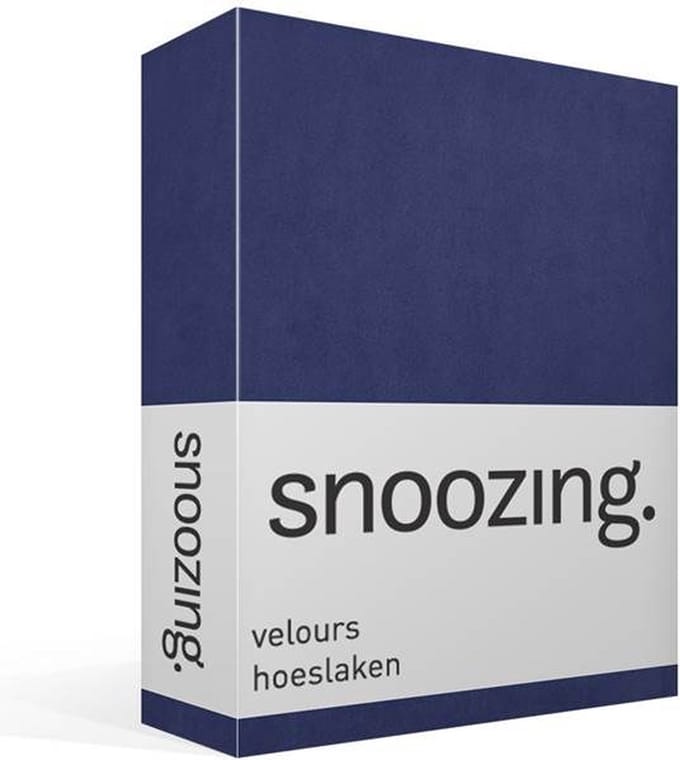 Snoozing velours hoeslaken - Extra breed - Navy
