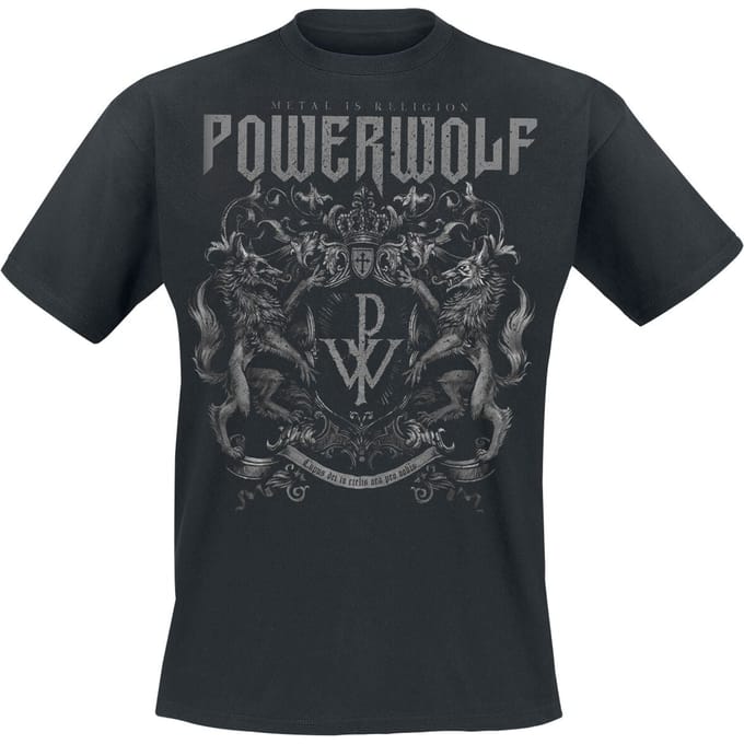 Powerwolf T-shirt - Crest - Metal Is Religion - S tot M - zwart