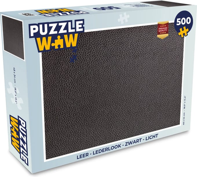 Puzzel Leer - Lederlook - Zwart - Licht - Legpuzzel - Puzzel 500 stukjes