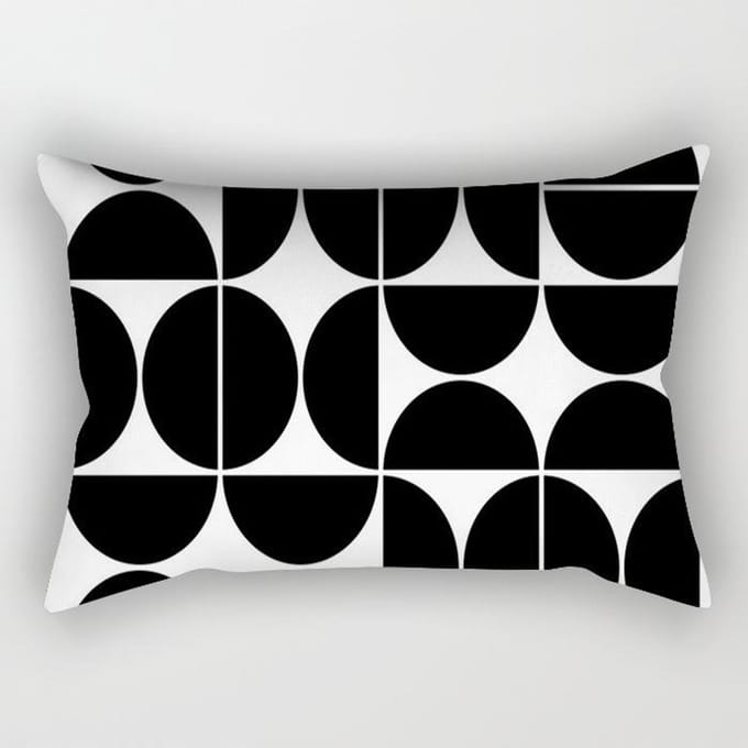 Housse de coussin longue géométrique noir et blanc simple moderne Housse de coussin de canapé 30X50 without pillow core