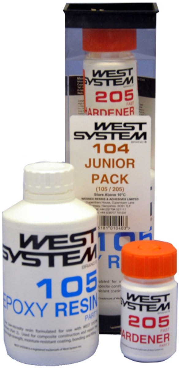 West System 104 Junior 105/205 Epoxyhars Set 600g Transparant