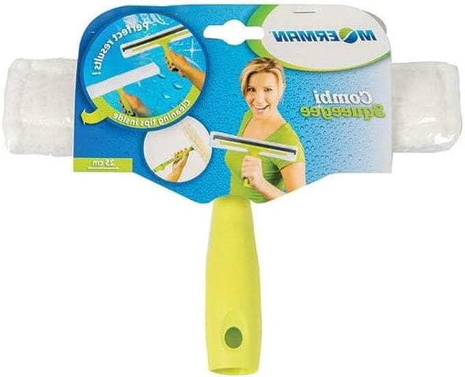 Raamcombi Zuigmachine - Raamwisser Combinatie - Ramen Zemen - Geïntegreerde Schraper - 25 cm - Wit