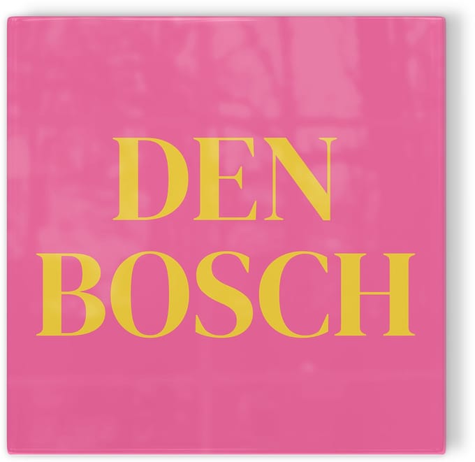 Tegeltje Den Bosch - roze geel - tegeltje stad - tegeltje met tekst