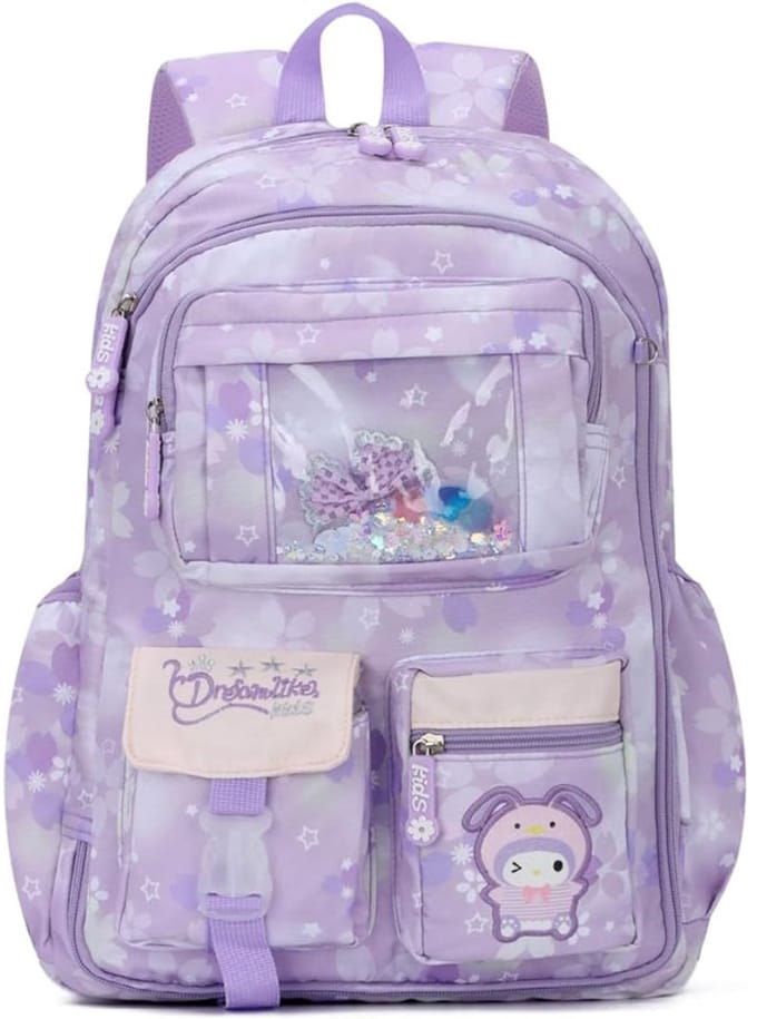White-Label® Boekentas Meisjes Lagere School - Schooltas Eersteleerjaar Groot - Paars