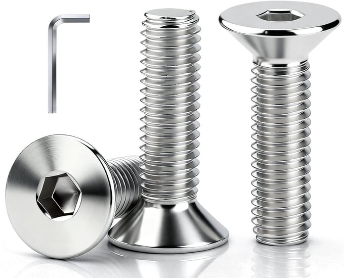 Countersunk schroeven M5 x 16mm - RVS vol draad - Ideaal voor meubels en DIY - ShopVlot