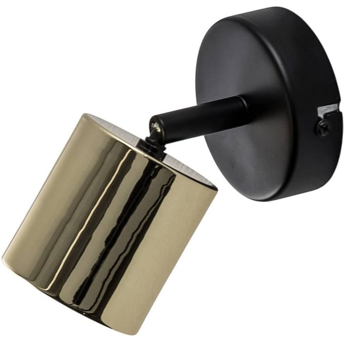 Luminex Wandspot Demia, zwart/messingkleurig, 10 cm breed, GU10
