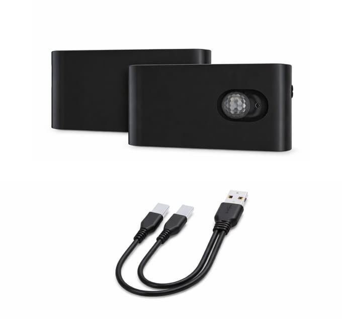 Oneproduct Kastverlichting - Set van 2 - USB-C Oplaadbaar - Bewegingssensor - Zwart