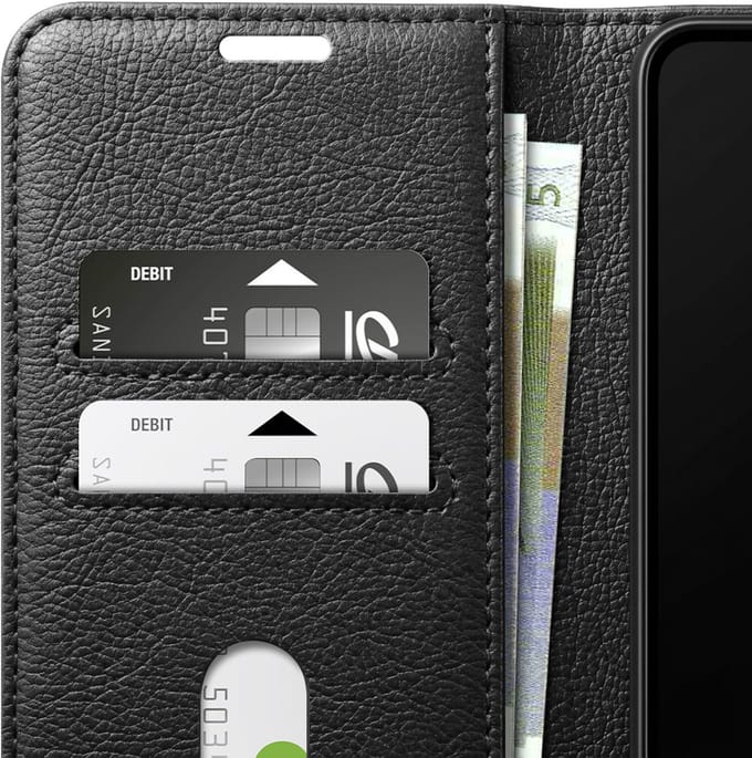 Zanae, Etui Geschikt voor iPhone 5 met Standaard en Magnetische Sluiting, Zwart