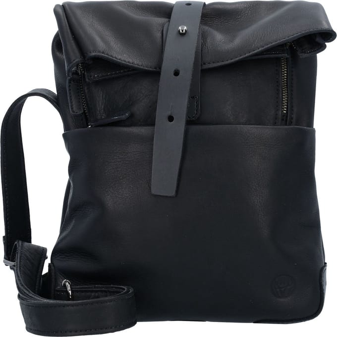 HAROLD'S Leren Schoudertas Mount Crossbag Black Zwart