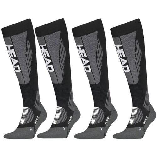 HEAD Skisokken Unisex Racer Kneehigh 4-pack Black/White-35/38