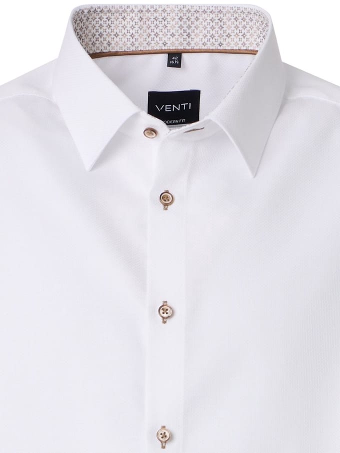 Venti Overhemd Kent Kraag Met Motief Modern Fit - M