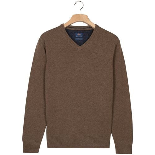 Baileys Trui V-Neck Lambswool Single Knit Donker Taupe / male