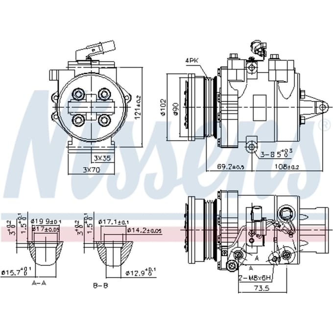 Compressor, airconditioner NISSENS 890624