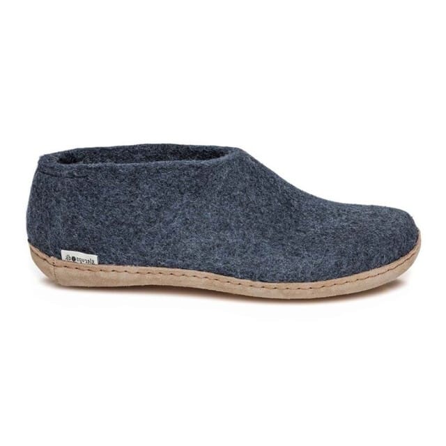 Glerups Schoen met leren zool-Blauw-37