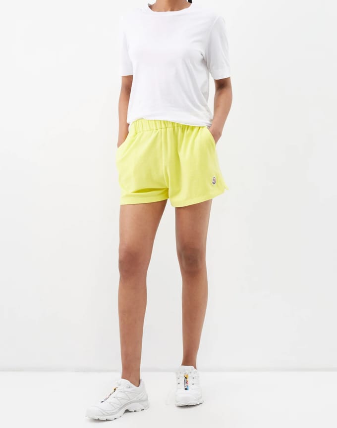 Badstof shorts met logopatch