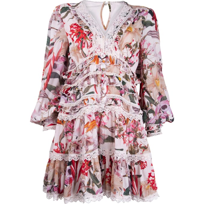 AllSaints Zora Leondra Dress Pearl Multi Größe: 40 | Minikleider Outlet | Damen | Weiß