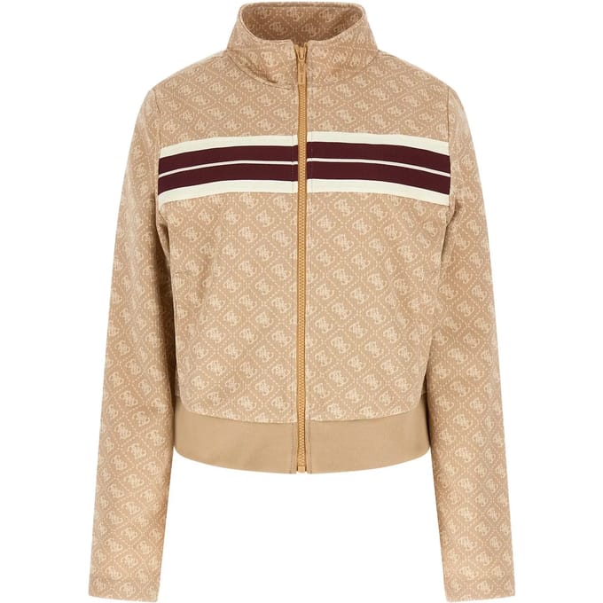 regular fit sweatjack met all-over logoprint model 'Jacquard'
