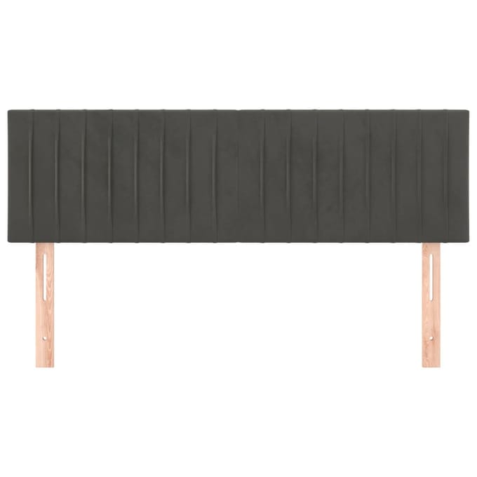 vidaXL - Hoofdborden - 144x5x78/88 - cm - fluweel - donkergrijs