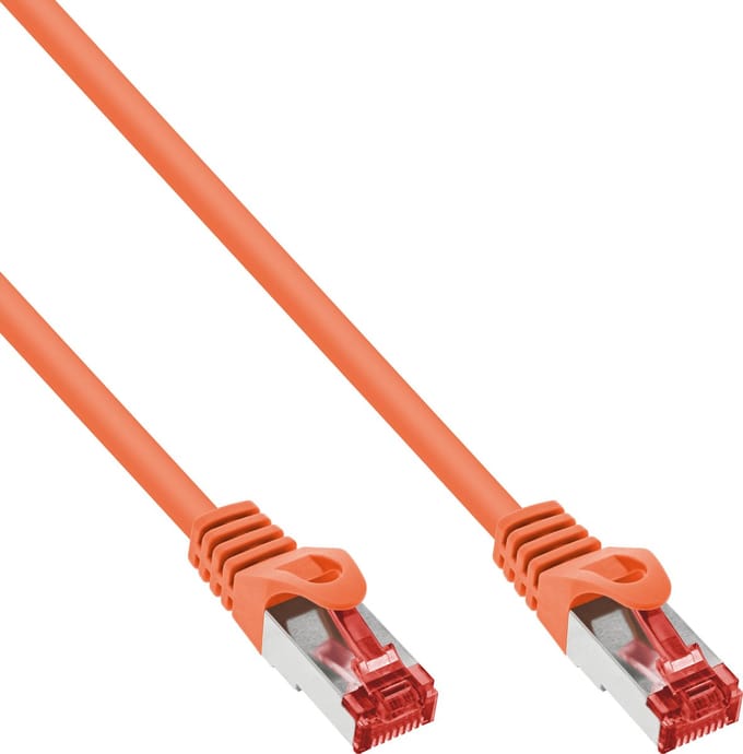 InLine® Patchkabel, S/FTP (PiMf), Cat.6, 250 MHz, PVC, koper, oranje, 2m