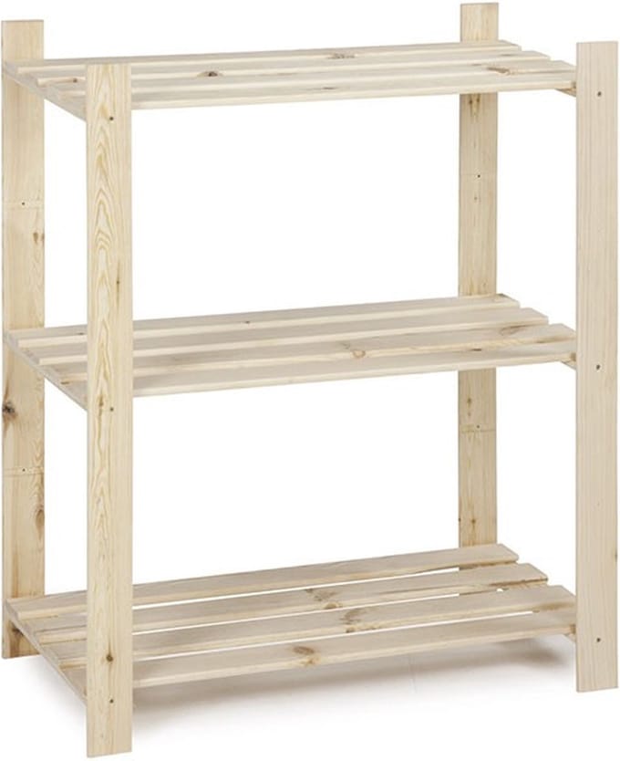 Houten Opbergrek - 3 Legplanken - Max 15kg - Breed