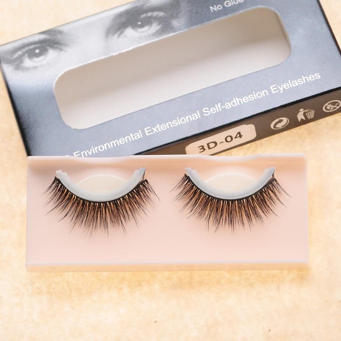 3D Professionele Zelfklevende Wimpers Geen Stimulatie Nepwimpers Extensions 04# gray