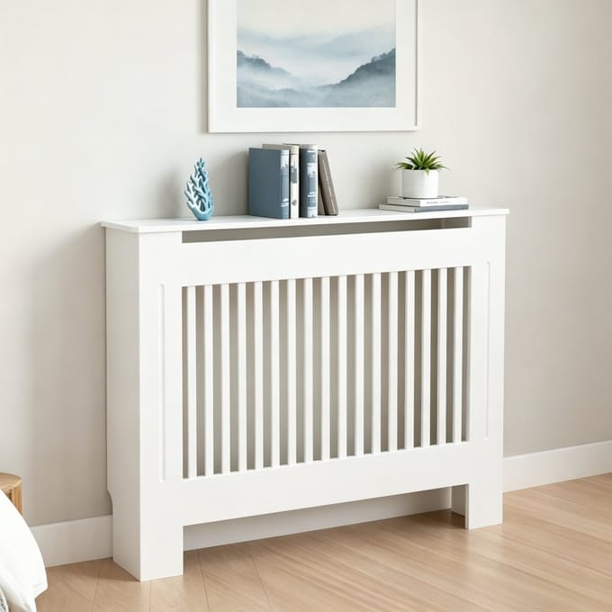 FATIVO Radiatorombouw - Radiatorbekleding - 111 x 19 x 101 cm - Wit