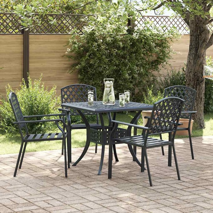 vidaXL Tuinstoel 4 pcs Antraciet 56 x 65 x 89 cm Staal