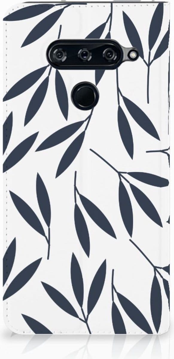LG V40 Thinq Smart Cover Leaves Blue
