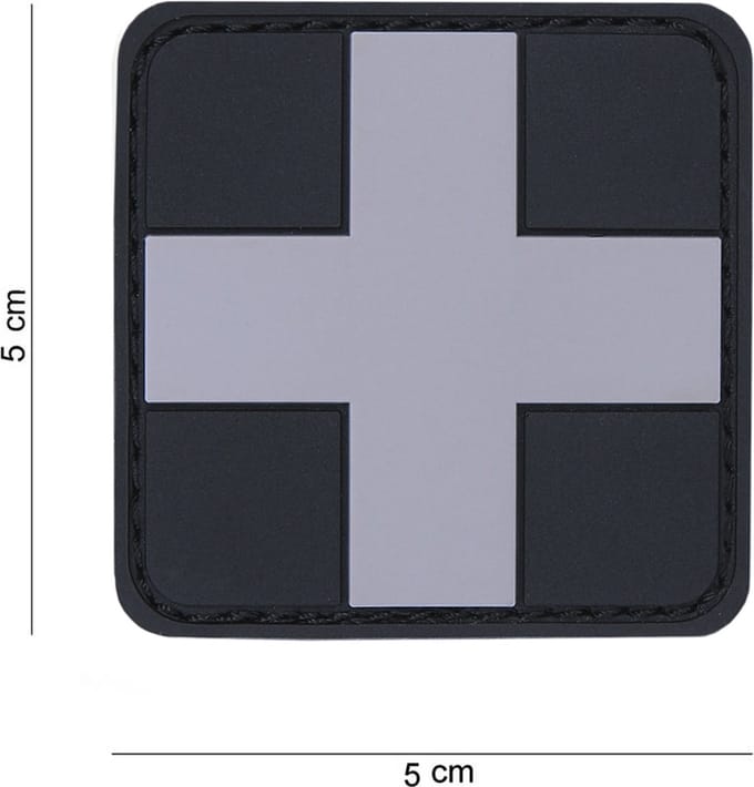 Embleem 3D PVC Cross grijs