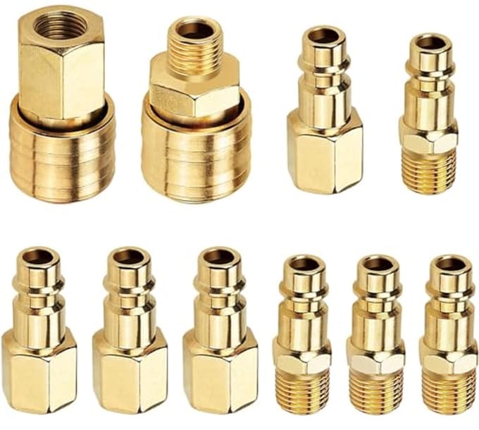 Euro Air Compressed Coupling 1/4 Inch - Quick Release Connector for Hoses and Compressors