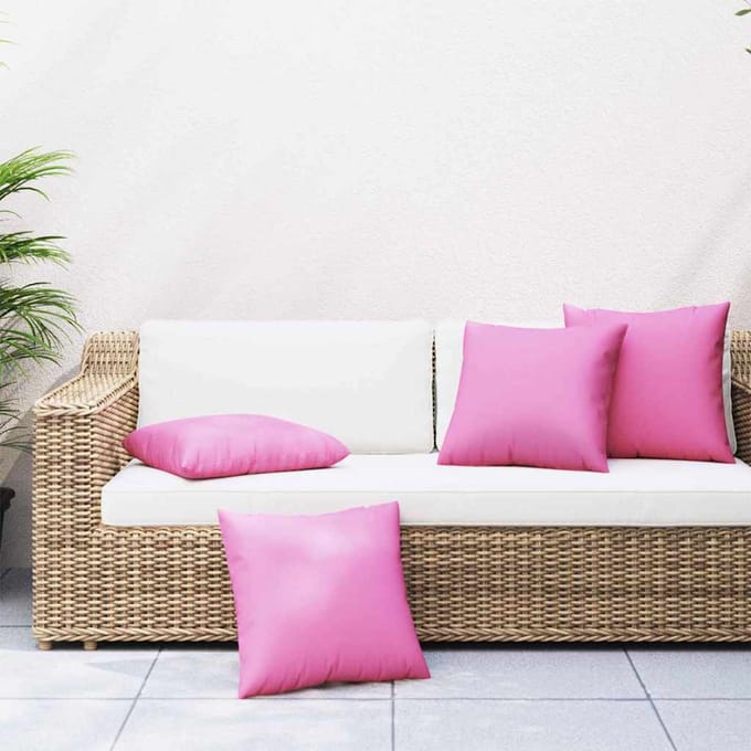 vidaXL - Verspreiding - Kussens - 4 - st - Polyester - stof - Roze - 60 - x - 60 - cm