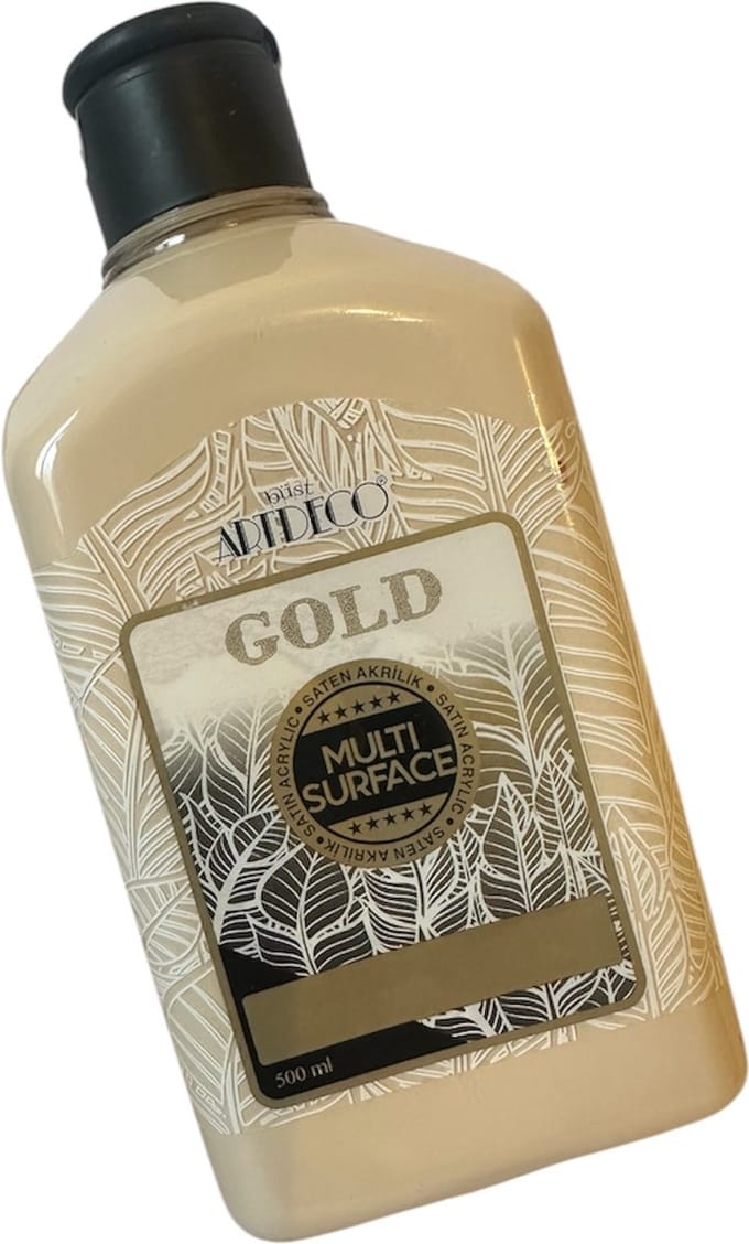Artdeco Gold Multi-Surface Acrylverf 500ml Latte , Glasverf, houtverf, keramiekverf, DIY Projecten
