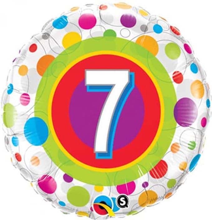 Qualatex - Folieballon 7 Jaar Meerkleurig 45 cm