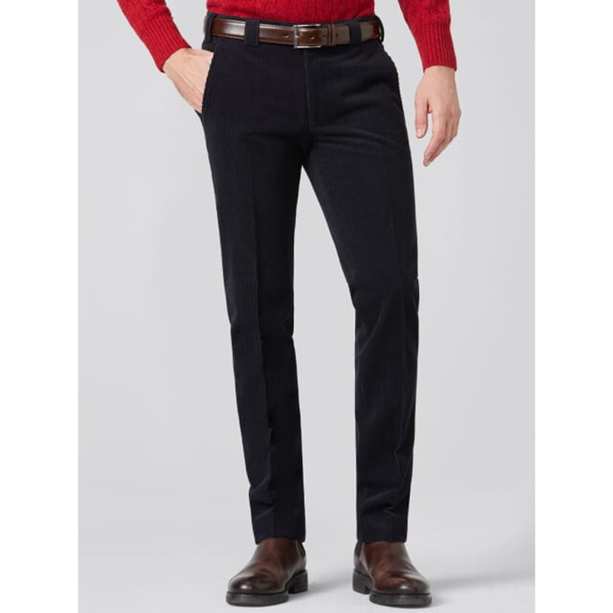 Meyer - Chino Roma Wol Corduroy Navy - Heren - Maat 29 - Regular-fit