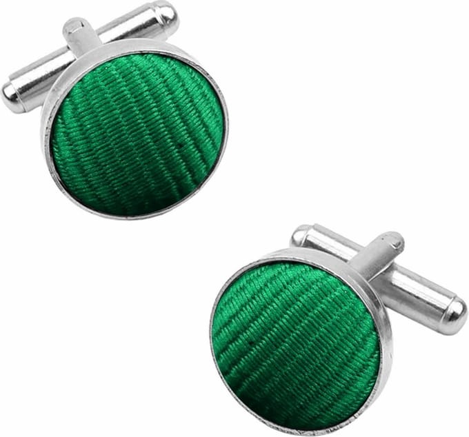 Fako Bijoux - Manchetknopen - Staal & Streep - 16mm - Groen