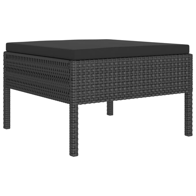 vidaXL - 8-delige - Loungeset - met - kussens - poly - rattan - zwart