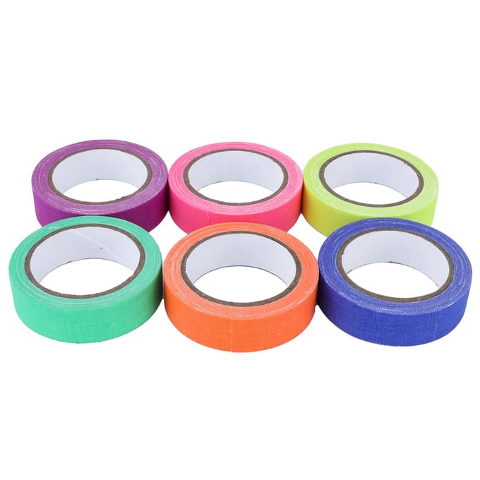6 stuks plakband 6 kleuren fluorescerend UV katoenen doek tape podiumvoorstelling rekwisiet blue