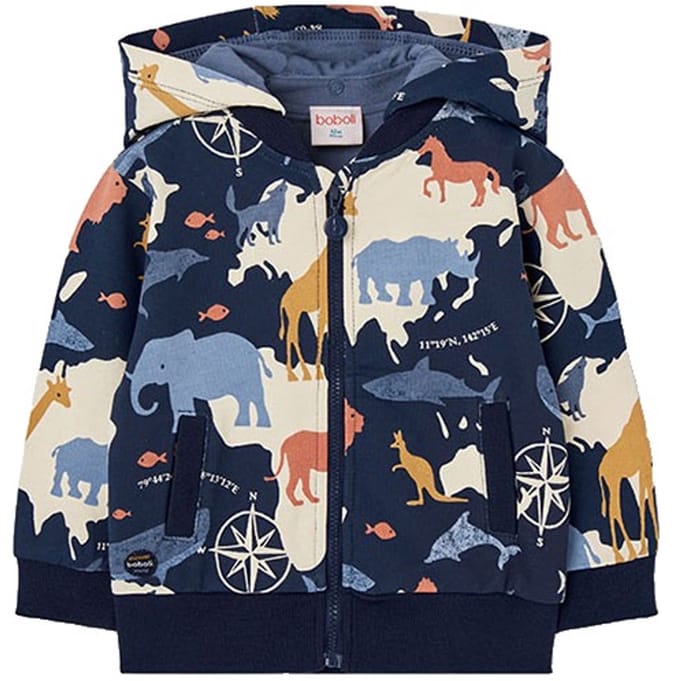 Boboli Fleece Printed Jas Blauw 24 Months Kinderen